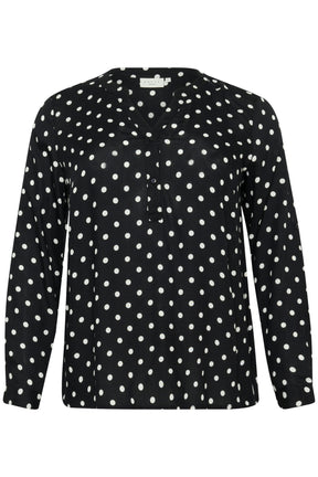 Kaffe Curve Sida Dot Blouse in Black