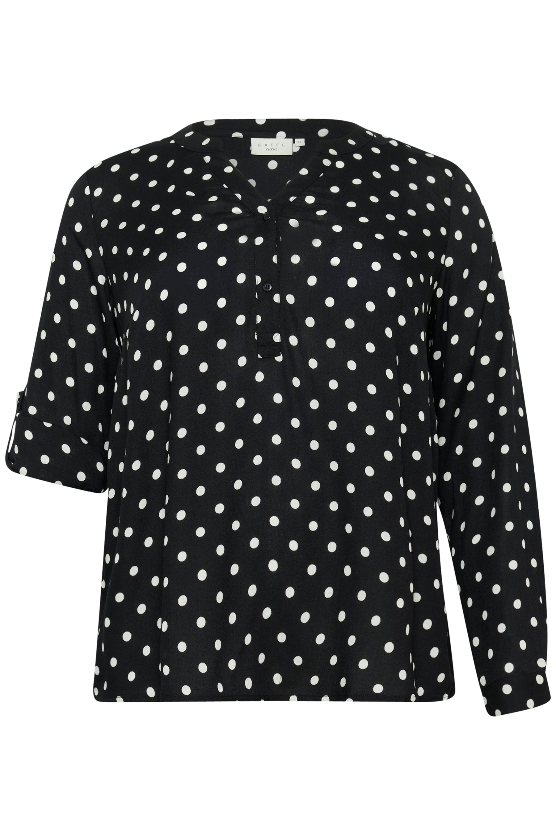 Kaffe Curve Sida Dot Blouse in Black