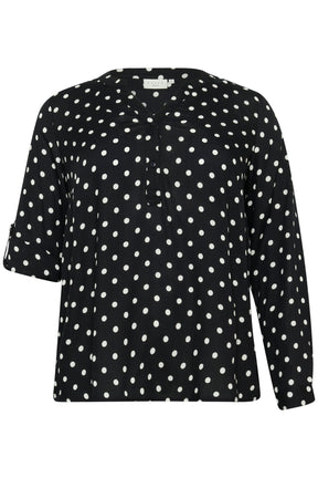 Kaffe Curve Sida Dot Blouse in Black