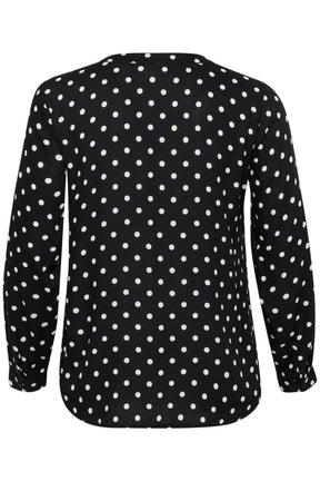 Kaffe Curve Sida Dot Blouse in Black
