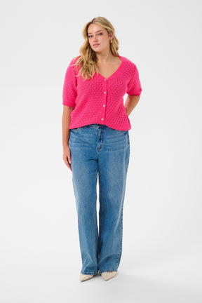 Kaffe Curve Silje Cardigan in Fuchsia 