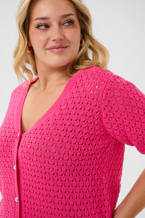 Kaffe Curve Silje Cardigan in Fuchsia 