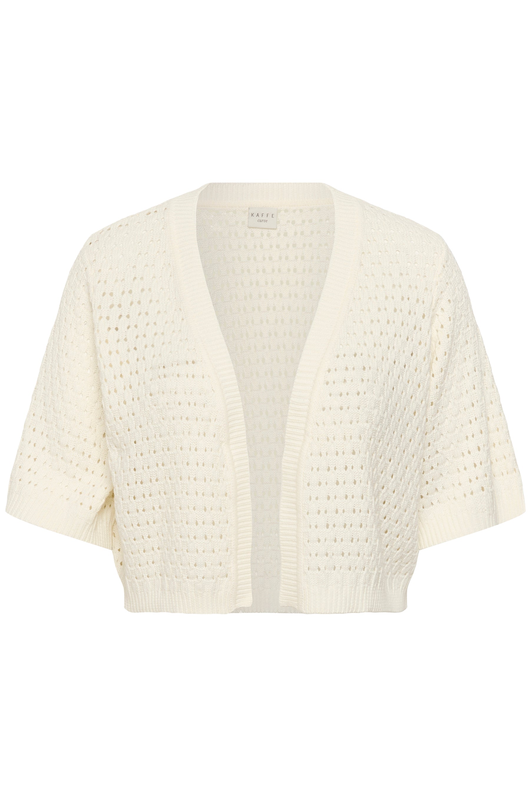 Kaffe Curve Silje Short Cardigan in White 