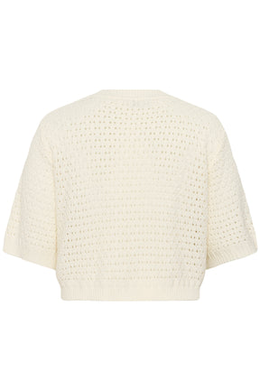 Kaffe Curve Silje Short Cardigan in White 