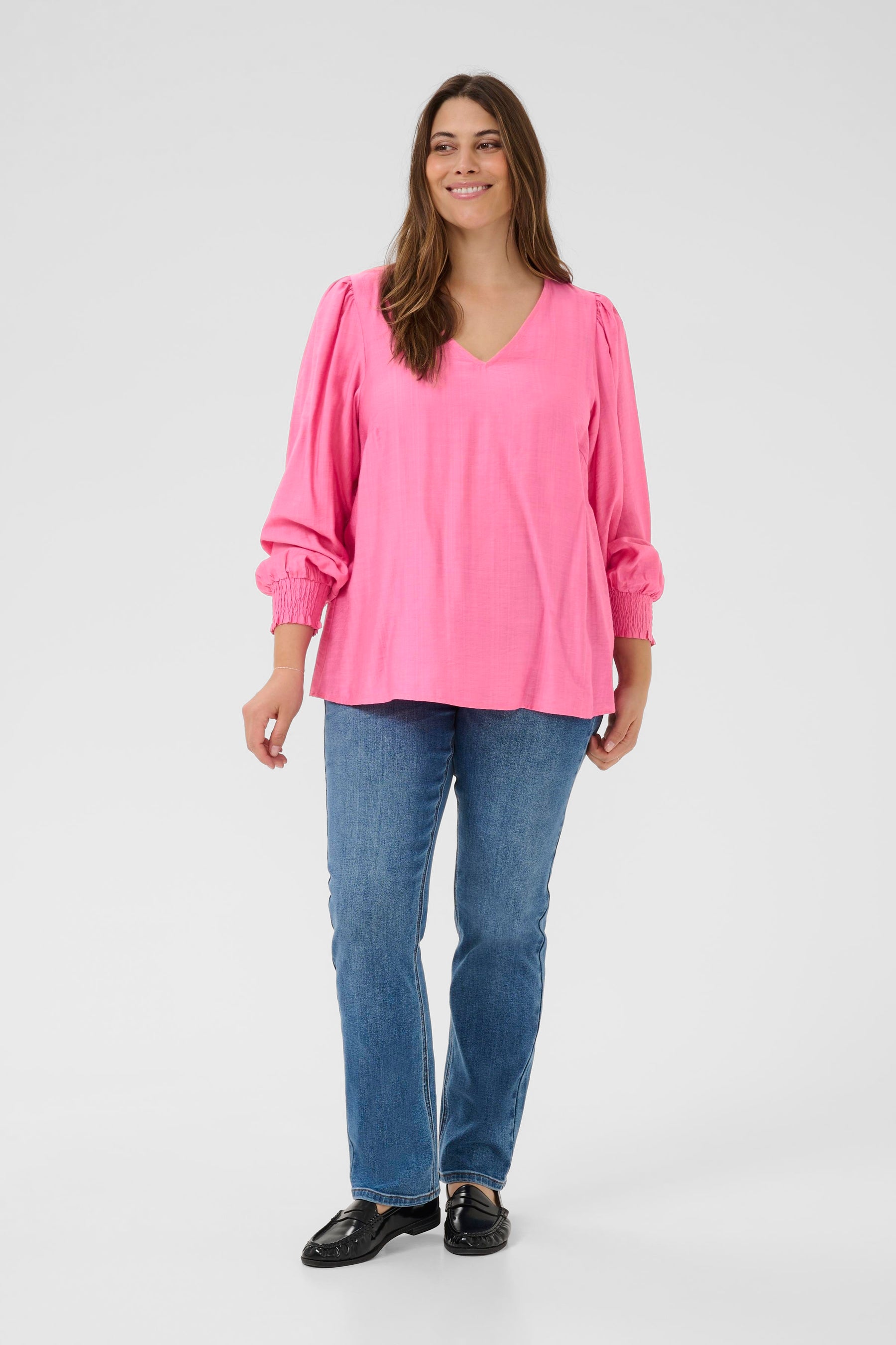 Kaffe Curve Sofia Blouse in Pink