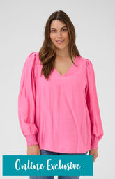 Kaffe Curve Sofia Blouse in Pink