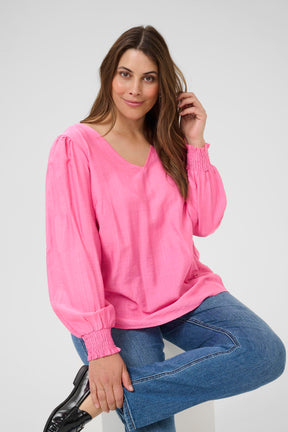 Kaffe Curve Sofia Blouse in Pink