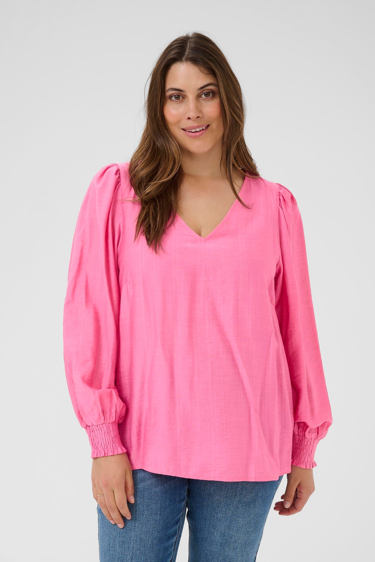 Kaffe Curve Sofia Blouse in Pink