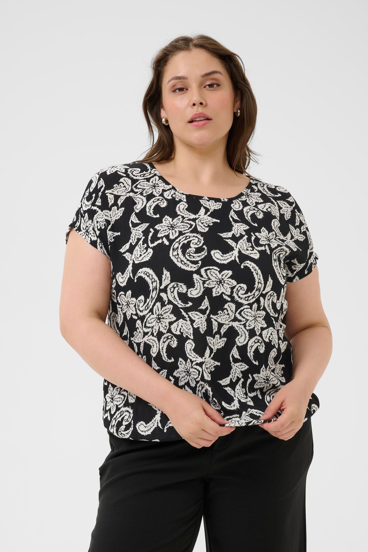 Kaffe Curve Stanley Blouse in Black Paisley Print
