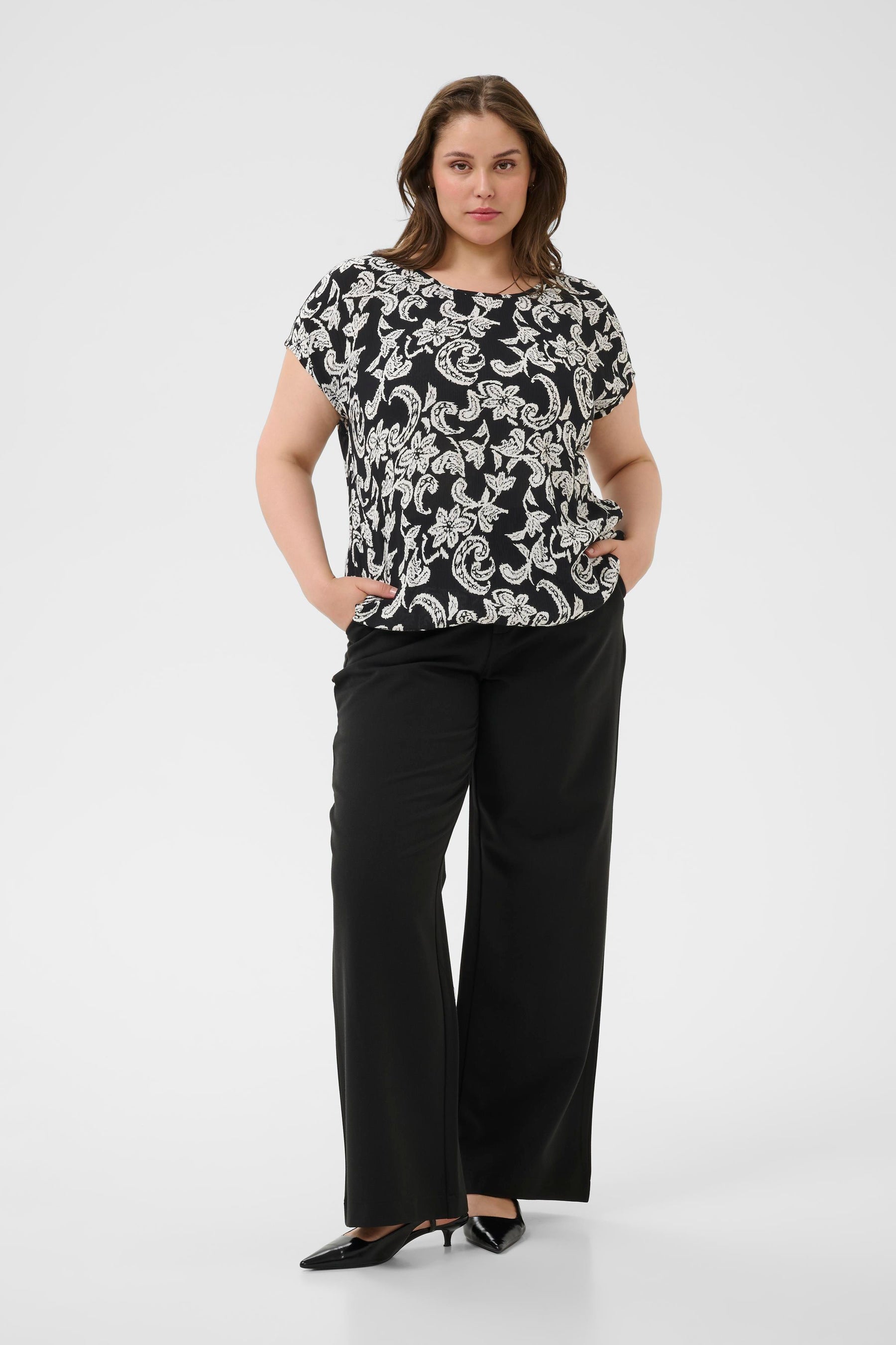 Kaffe Curve Stanley Blouse in Black Paisley Print