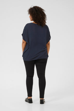 Kaffe Curve Stanley Blouse in Navy