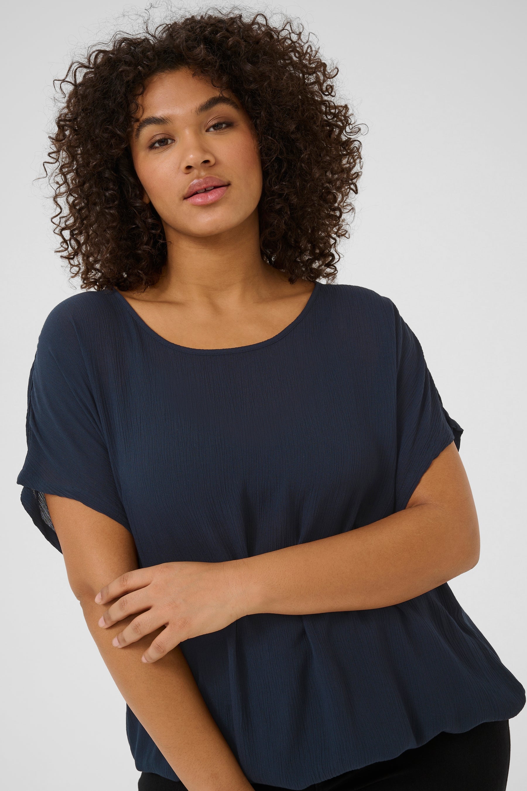 Kaffe Curve Stanley Blouse in Navy