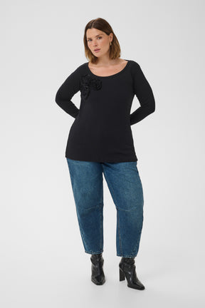 Kaffe Curve Susana T-Shirt in Black 
