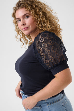Kaffe Curve Tana T-Shirt in Navy