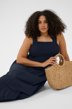 Kaffe Curve Trudi Dress in Navy