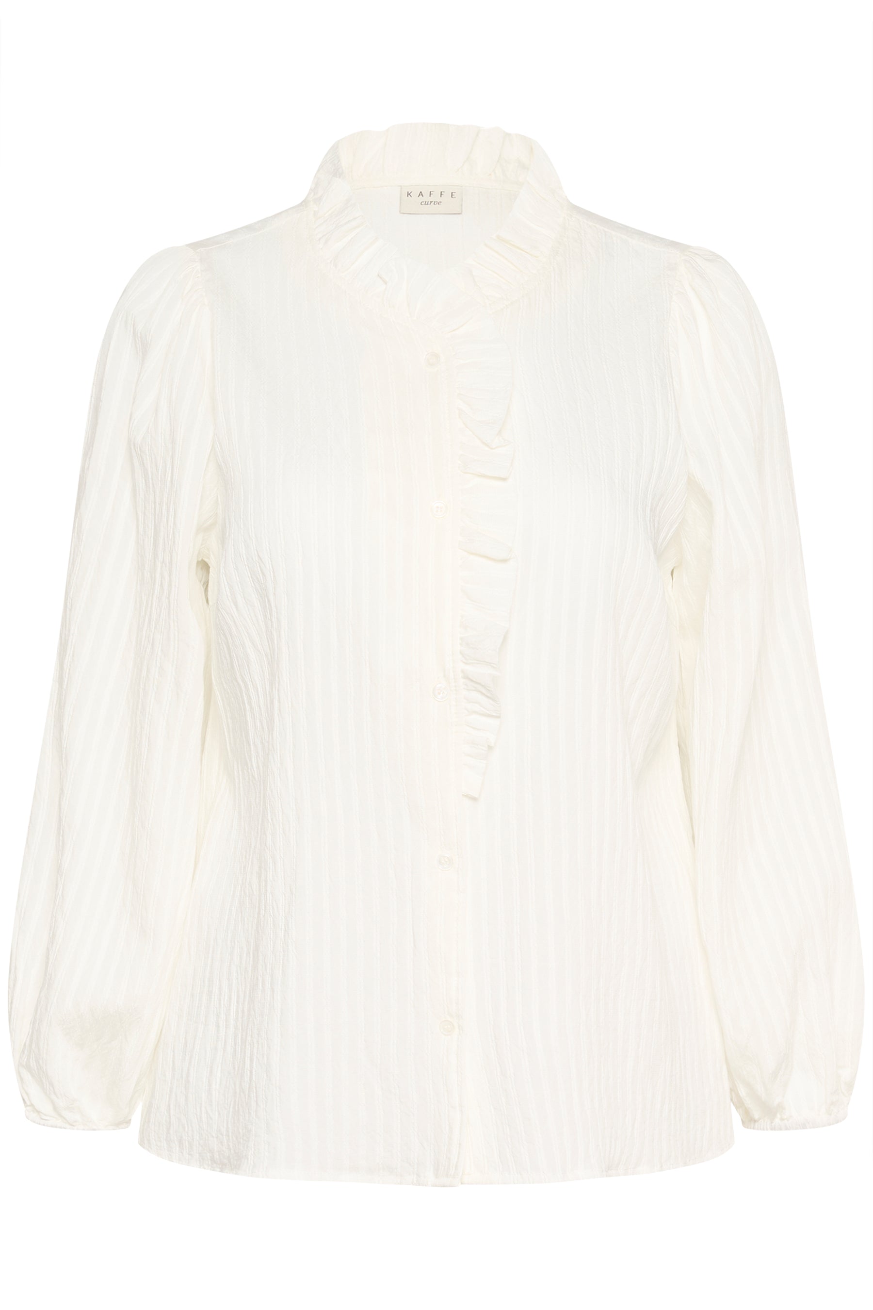 Kaffe Curve Uma Frill Shirt in White