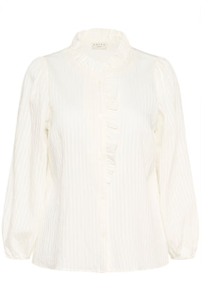 Kaffe Curve Uma Frill Shirt in White