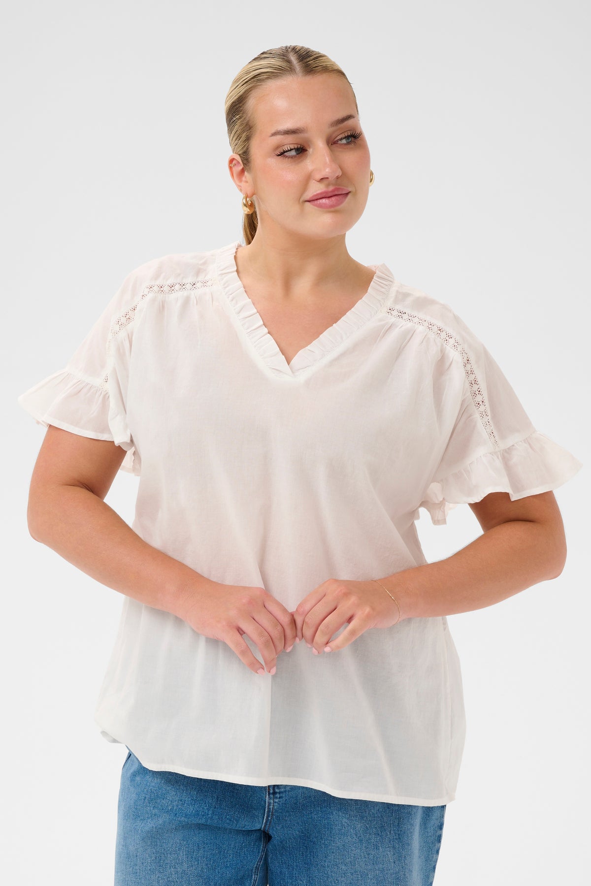 Kaffe Curve Valeria Blouse in White 