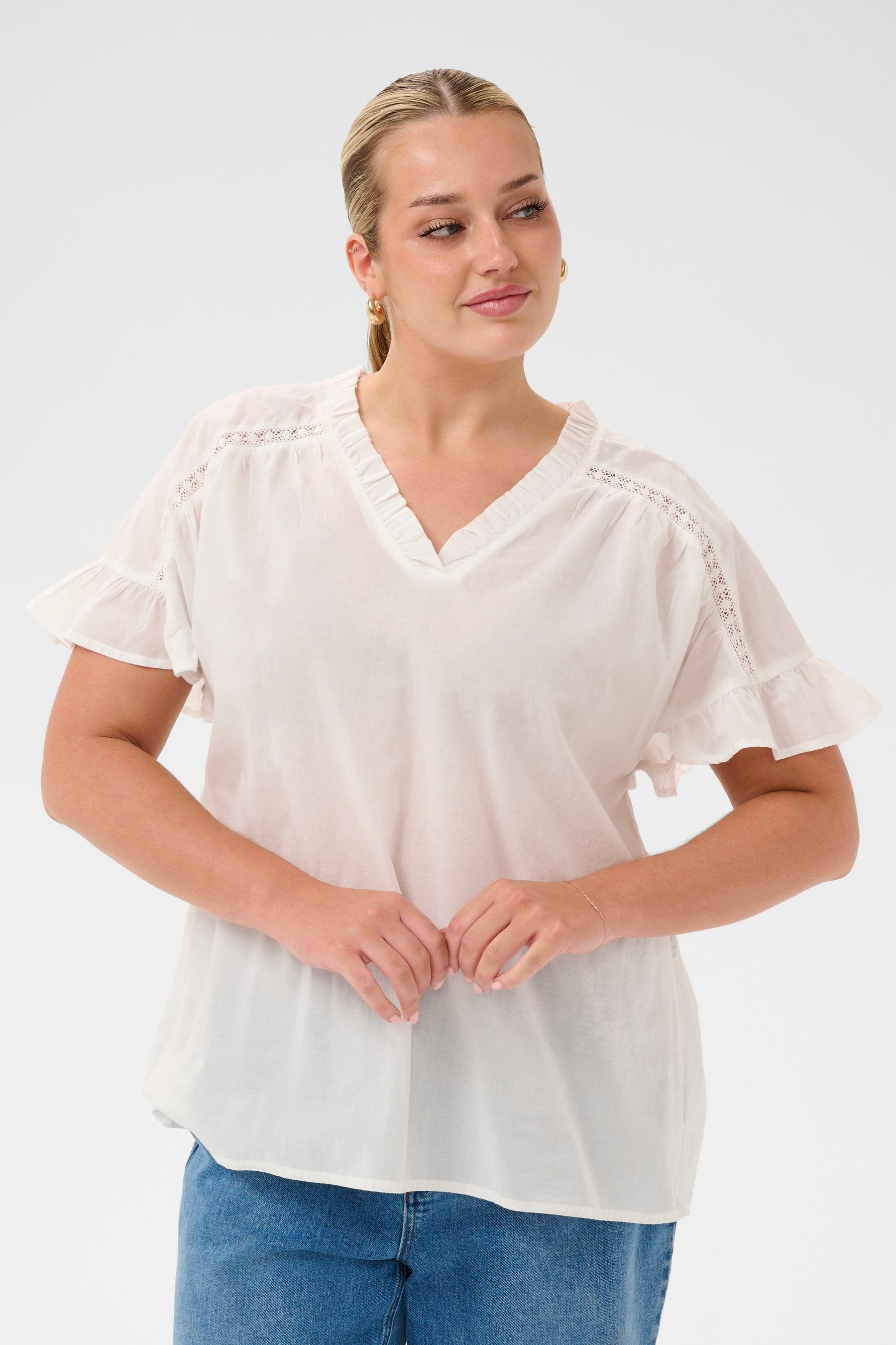 Kaffe Curve Valeria Blouse in White 