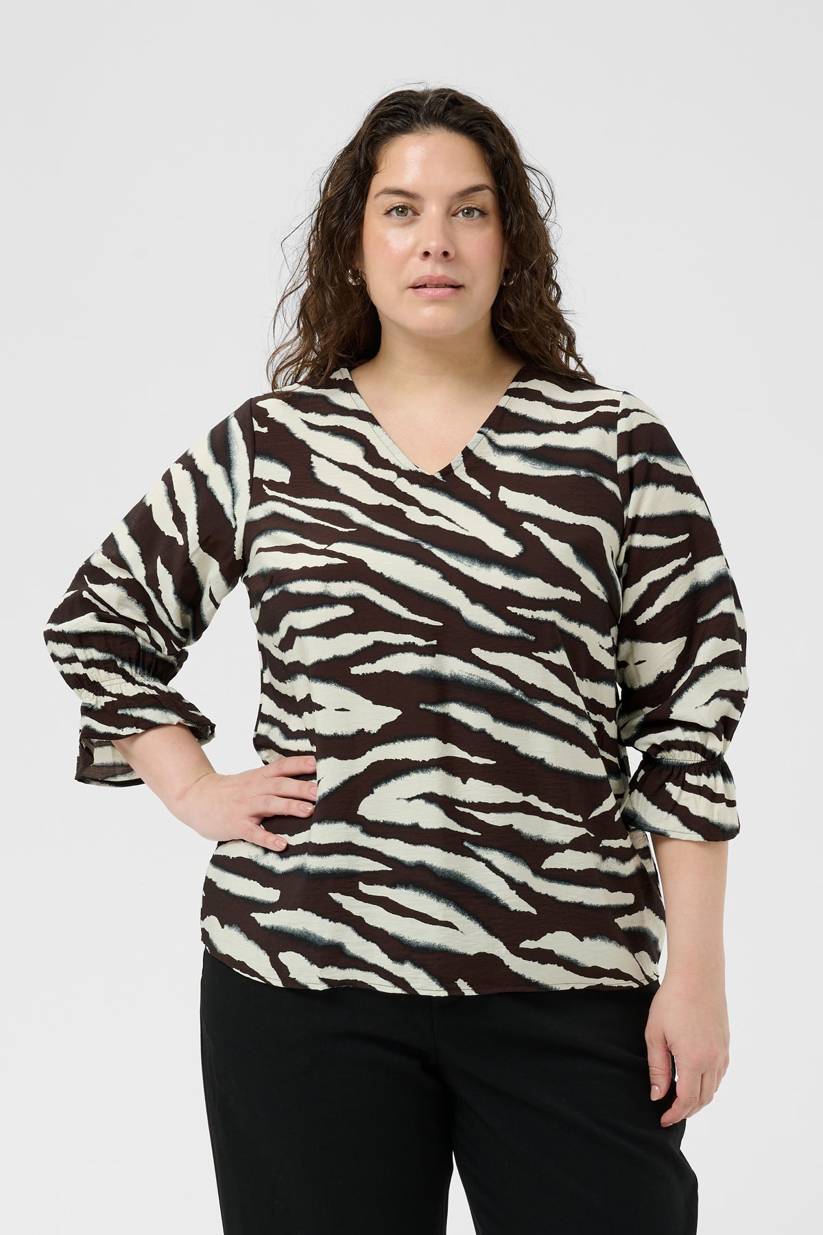 Kaffe Curve Vika Blouse in Zebra Print 