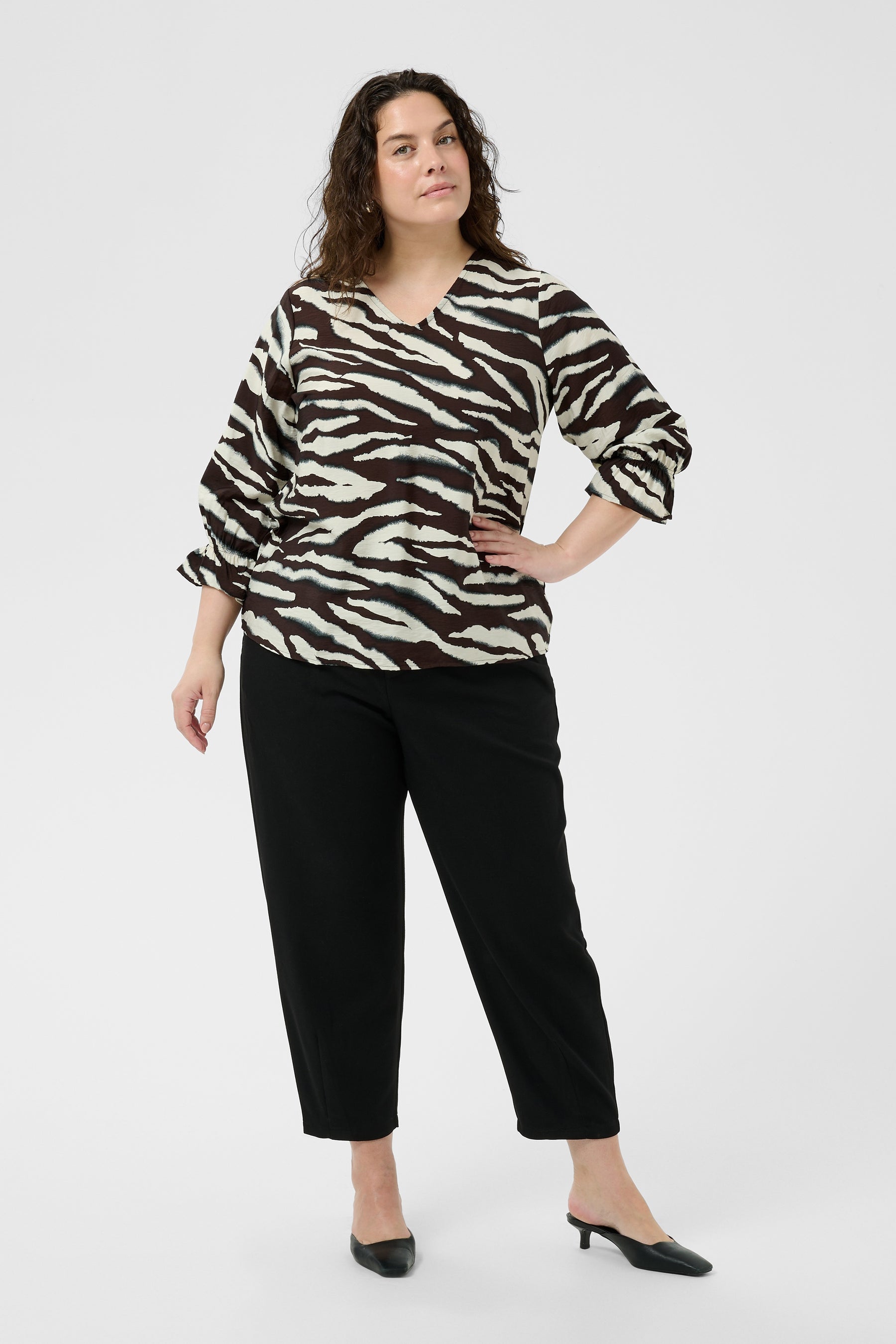 Kaffe Curve Vika Blouse in Zebra Print 