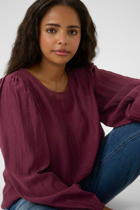 Kaffe Curve Viva Blouse in Wine