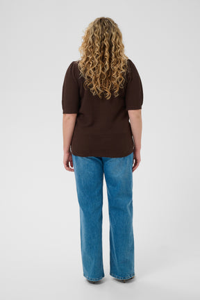 Kaffe Curve Viviana Knit Top in Brown 
