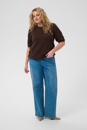Kaffe Curve Viviana Knit Top in Brown 