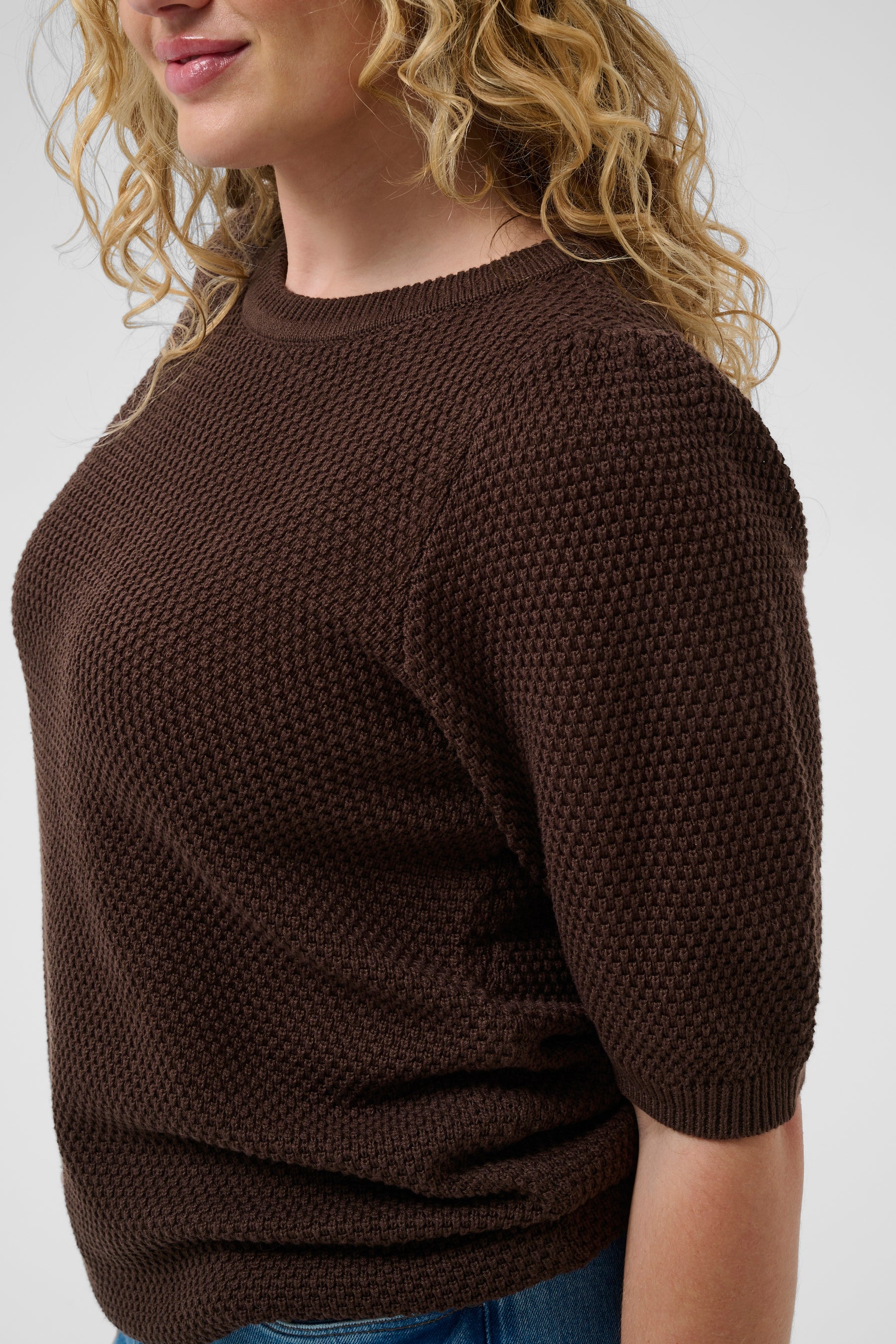 Kaffe Curve Viviana Knit Top in Brown 