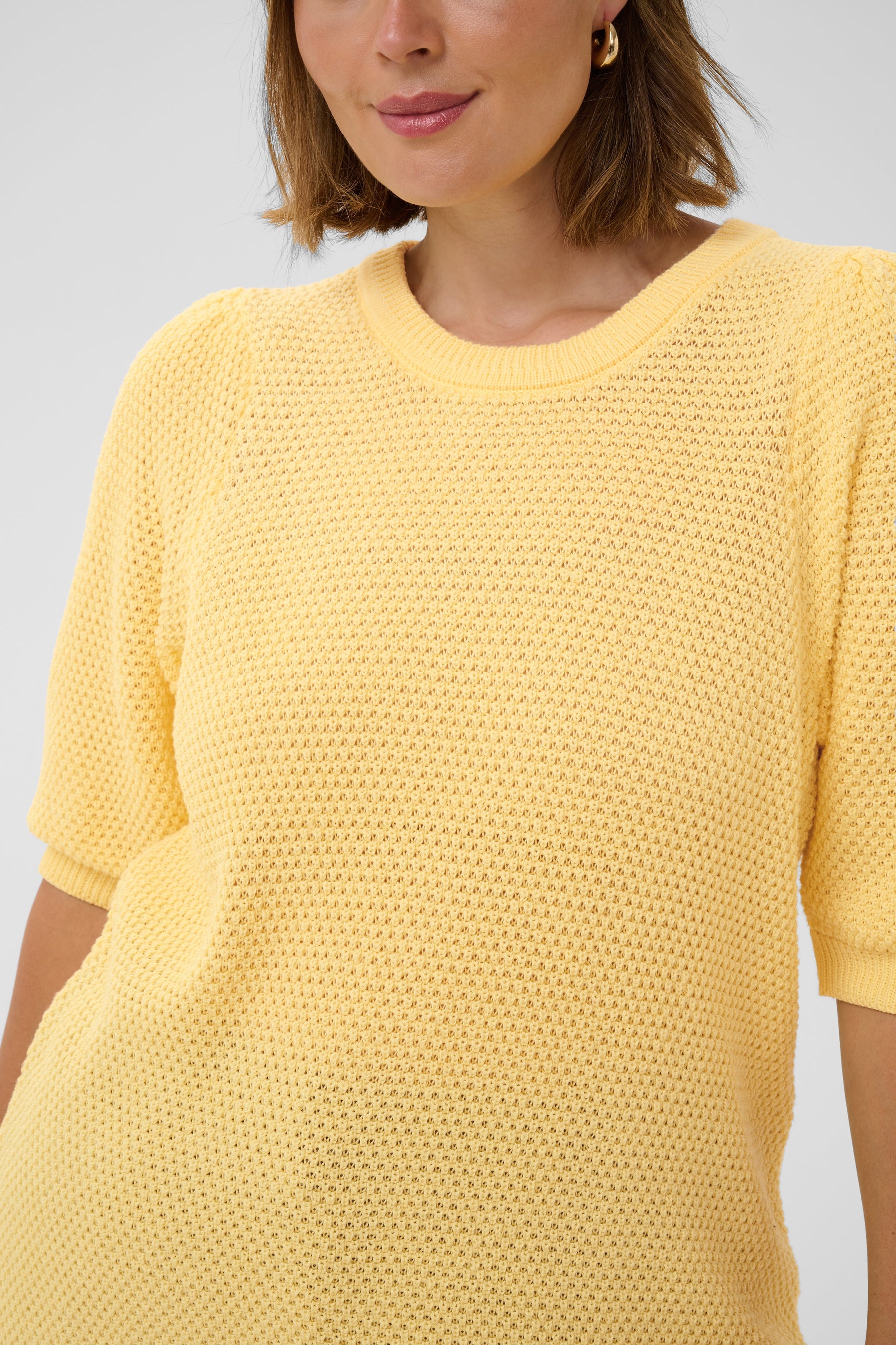 Kaffe Curve Viviana Knit Top in Yellow 
