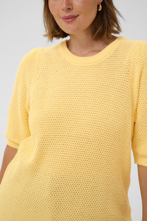 Kaffe Curve Viviana Knit Top in Yellow 