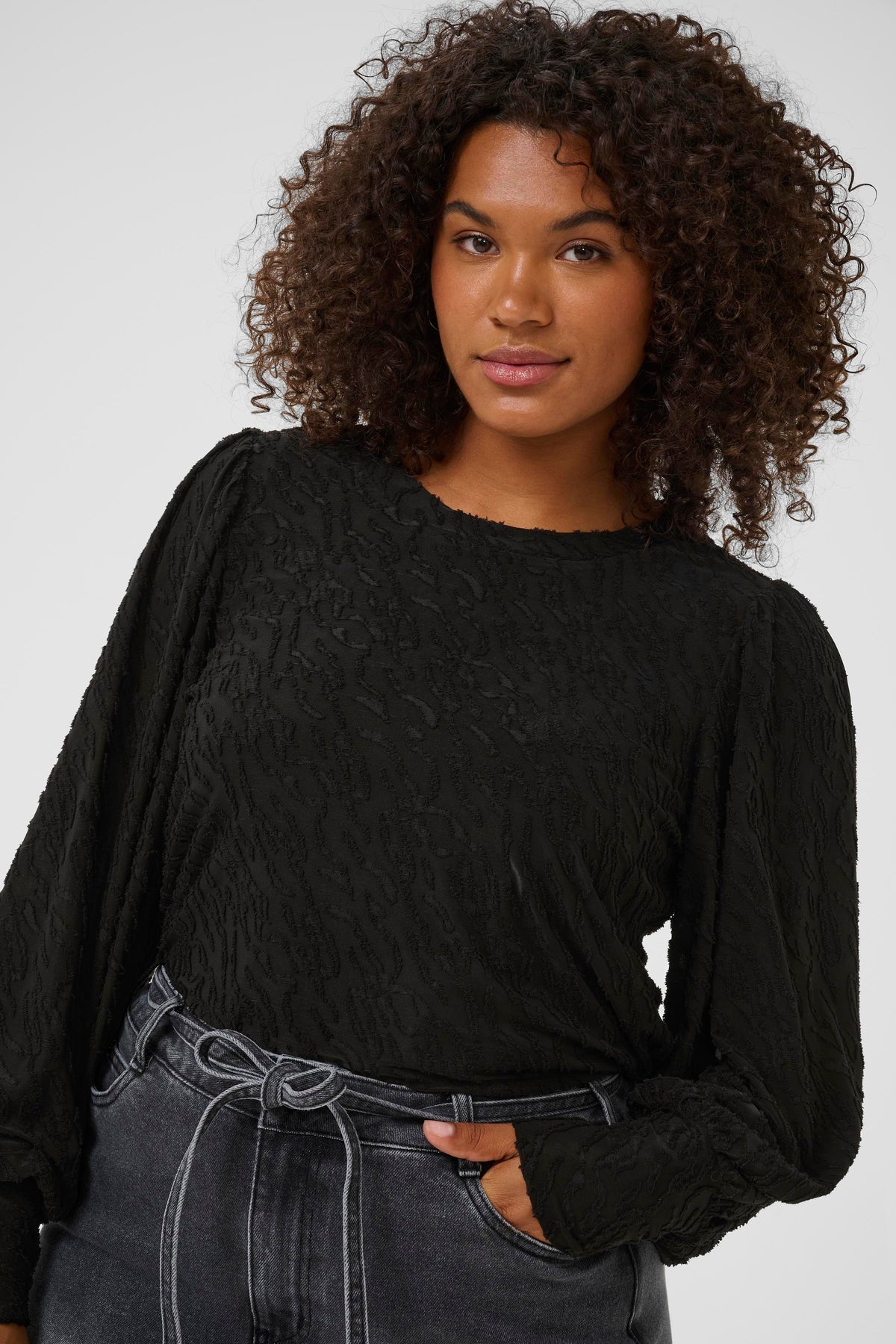 Kaffe Curve Zarina Top in Black