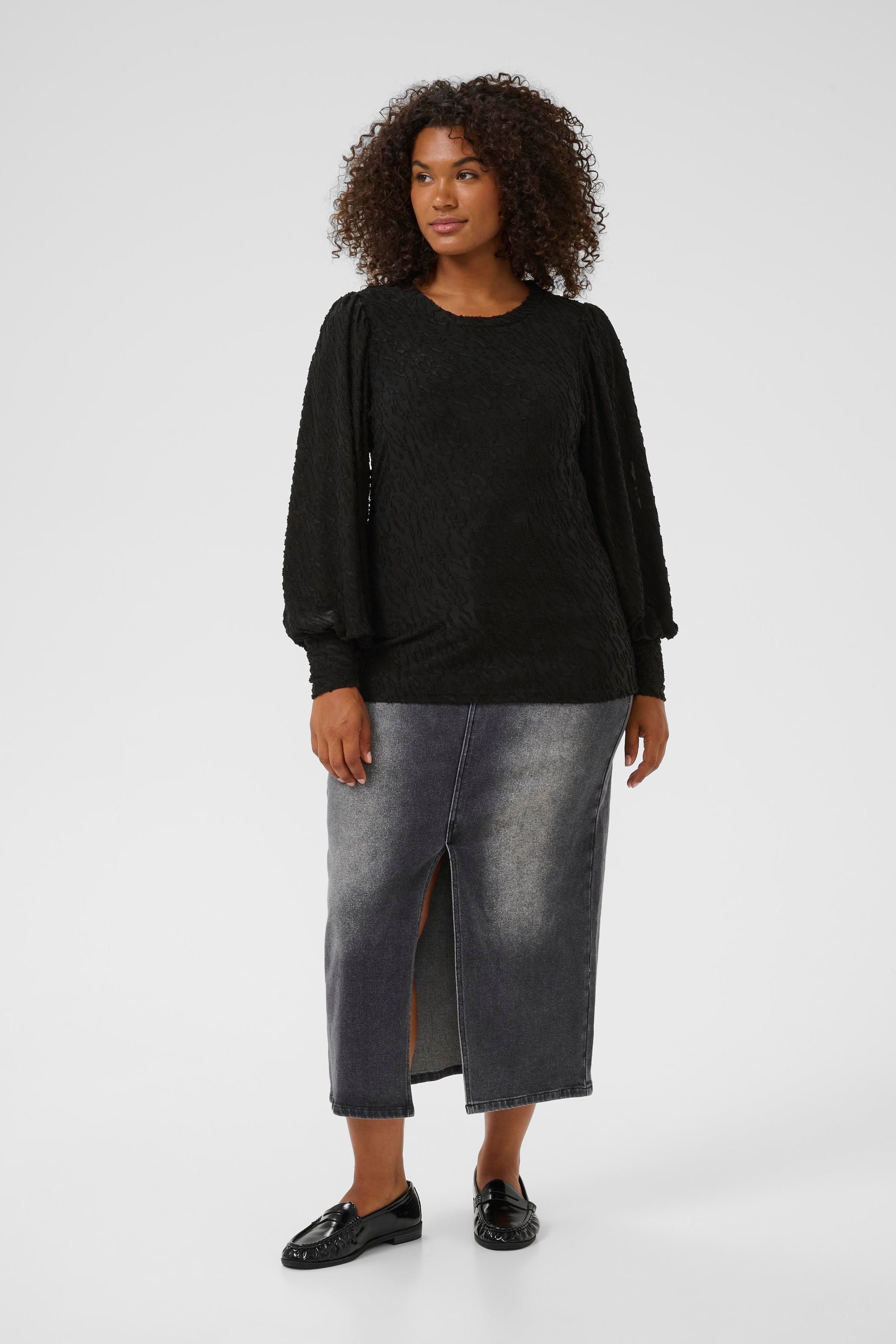 Kaffe Curve Zarina Top in Black