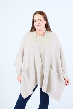 Kaia Open Cape in Beige