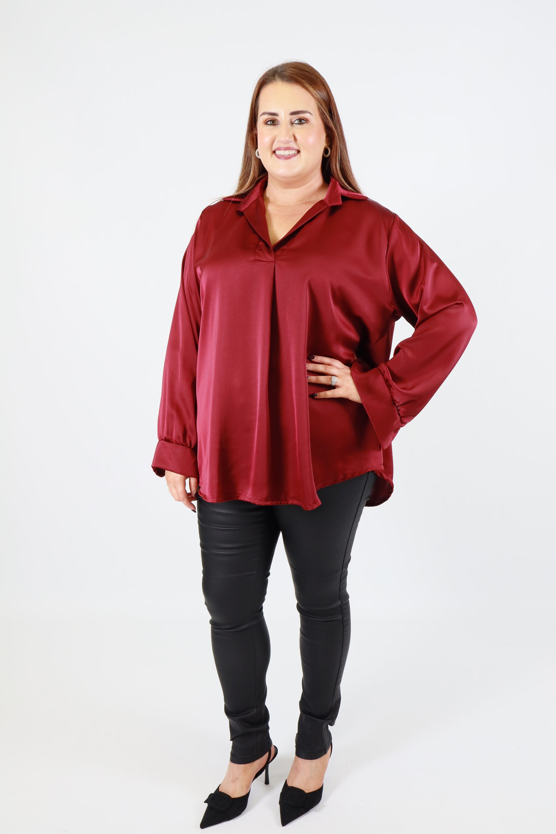 Kate Blouse in Wine