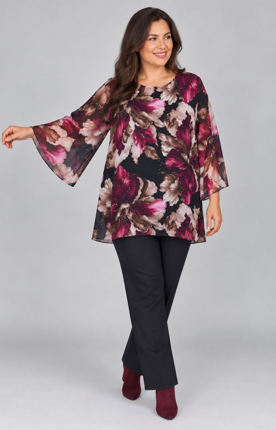 Kimberly Floral Blouse in Black 