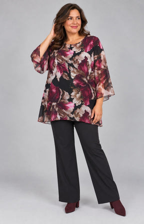 Kimberly Floral Blouse in Black 