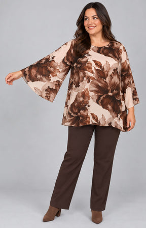 Kimberly Floral Blouse in Tan 