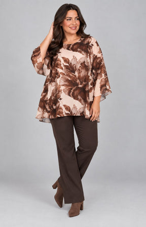 Kimberly Floral Blouse in Tan 
