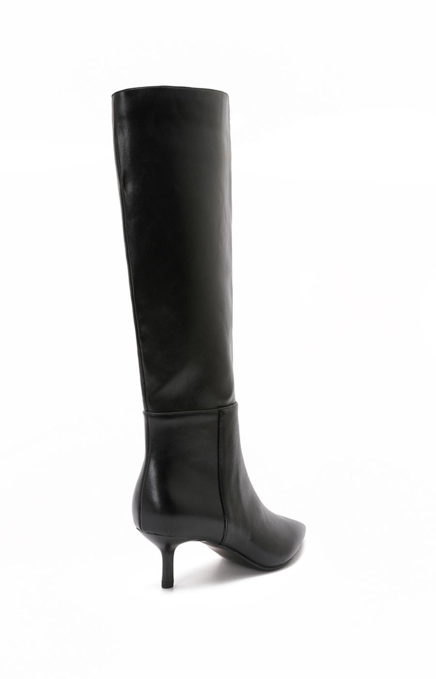 Kitten Heel Knee High Boot in Black