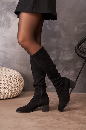 Knee High Boot in Black