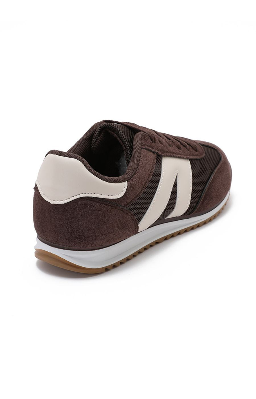 Lace Up Trainer in Brown