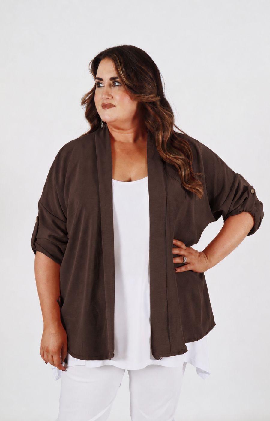 Lainey Cardigan in Brown 