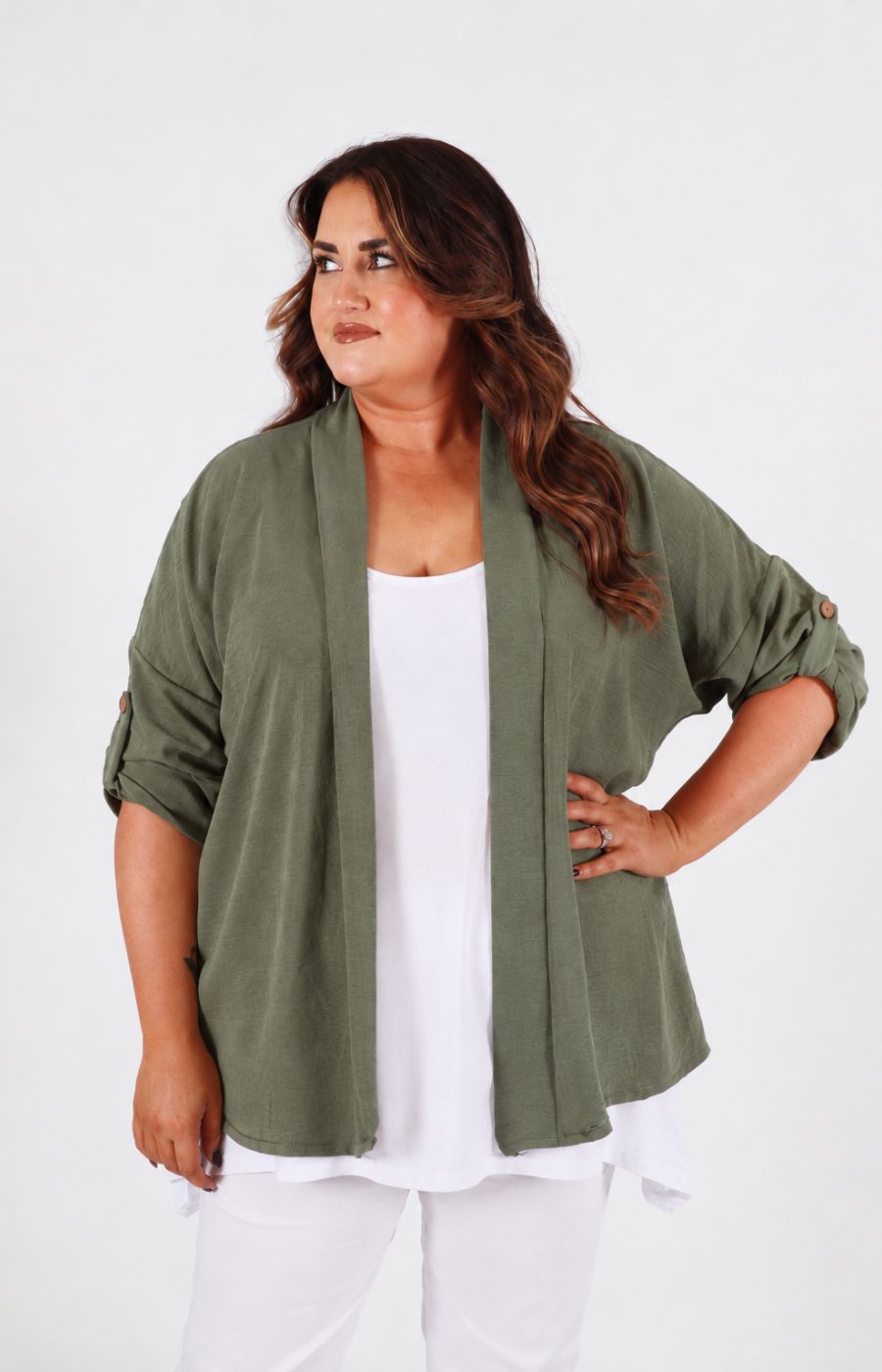 Lainey Cardigan in Khaki 