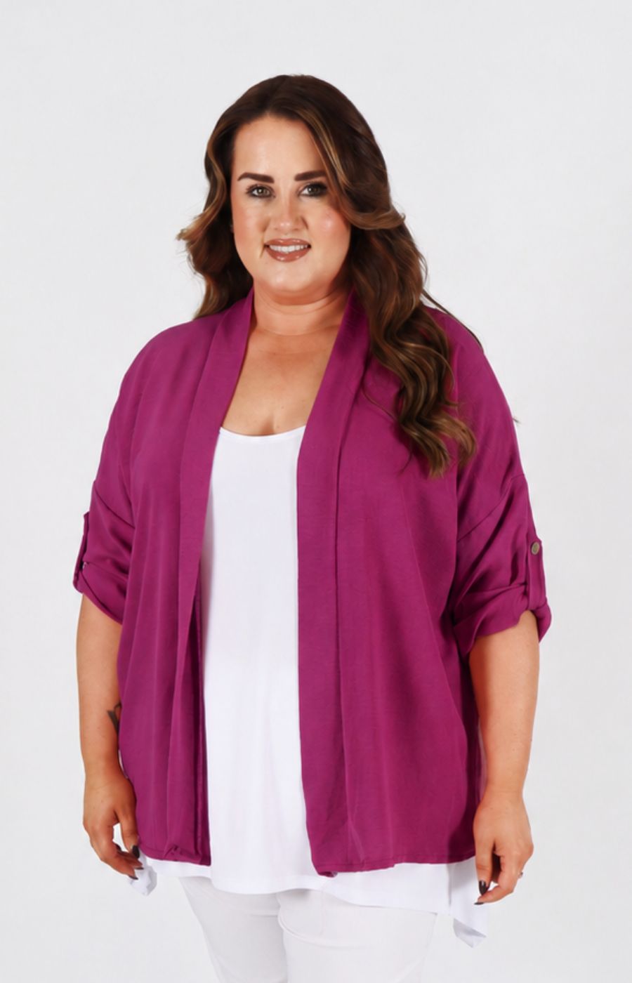 Lainey Cardigan in Plum 