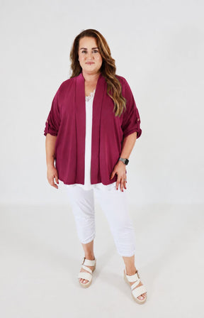 Lainey Cardigan in Wine 