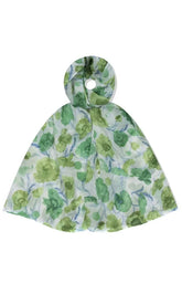 Lelia Scarf in Green, Green Floral scarf
