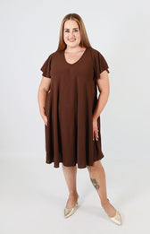 Lina Dress in Brown 