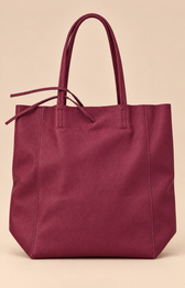 Liz Leather Tote Bag in Magenta 