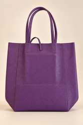Liz Leather Tote Bag in Purple